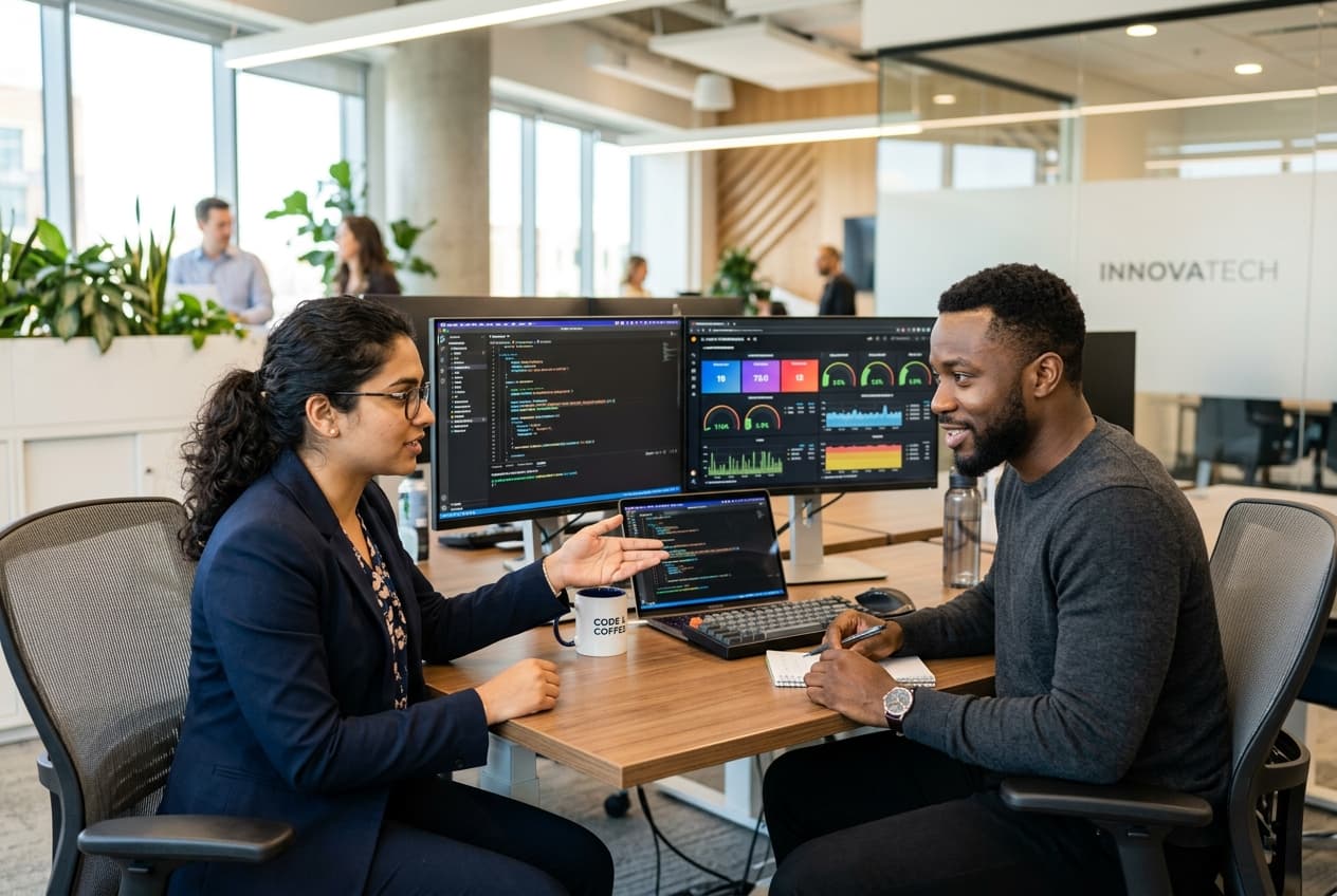 Engineers collaborating